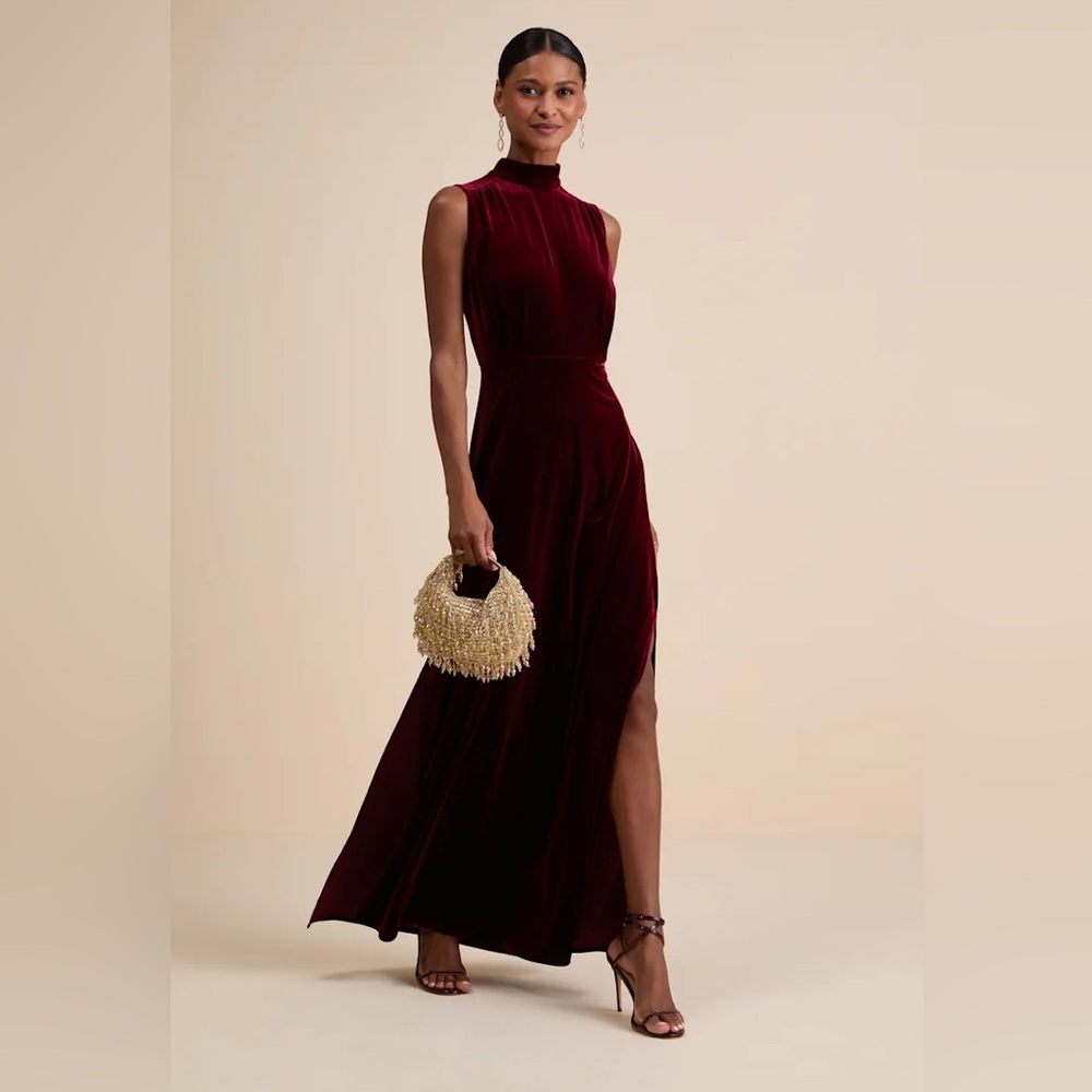 Lulus Wine Res Velvet Dress